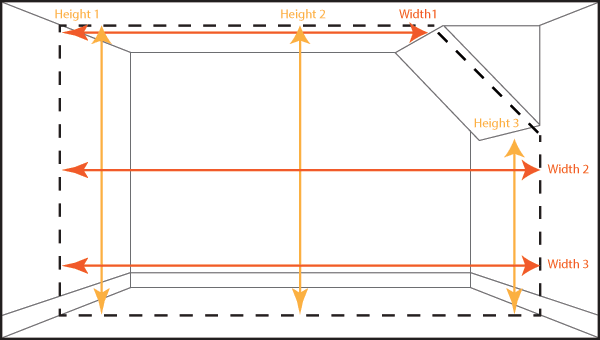 Room Geometry Angled Ceiling Width Height