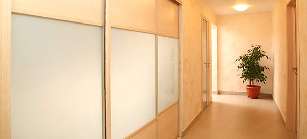Timber and glass 3 panel sliding storage door